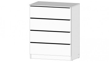 Комод Элегант 4 ящика Белый (Лин) в Серове - serov.mebel-e96.ru