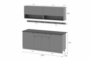 Кухонный гарнитур Энни 2000 мм (МИ) в Серове - serov.mebel-e96.ru