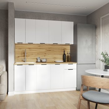 КУхонный гарнитур Эстетик 1800 мм белый (Сурская) в Серове - serov.mebel-e96.ru