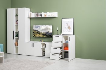 Стенка Эйр комп 1, белый (Моби) в Серове - serov.mebel-e96.ru