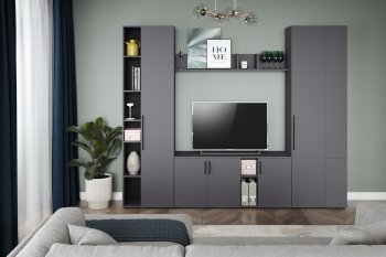 Шкаф-пенал 400 мм Эйр 16.324.01 графит (Моби) в Серове - serov.mebel-e96.ru