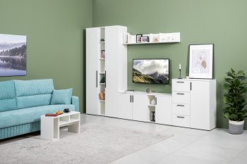 Стенка Эйр комп 1, белый (Моби) в Серове - serov.mebel-e96.ru