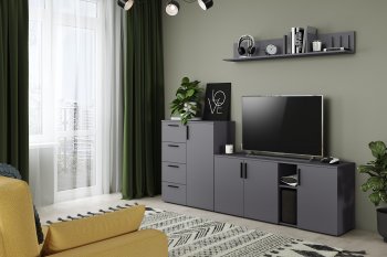 Стенка Эйр модульная, графит (Моби) в Серове - serov.mebel-e96.ru