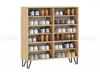 Обувница Флэш крафт/белый (Миф) в Серове - serov.mebel-e96.ru