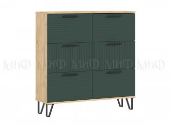 Обувница Флэш крафт/грин (Миф) в Серове - serov.mebel-e96.ru