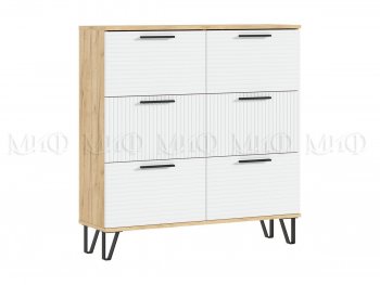 Обувница Флэш крафт/белый (Миф) в Серове - serov.mebel-e96.ru