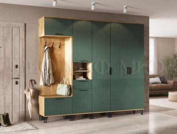 Прихожая Флэш модульная, крафт/грин(Миф) в Серове - serov.mebel-e96.ru
