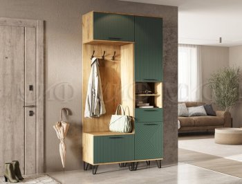 Прихожая Флэш модульная, крафт/грин(Миф) в Серове - serov.mebel-e96.ru