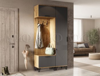 Прихожая Флэш комп. 3, крафт/графит (Миф) в Серове - serov.mebel-e96.ru