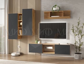 Стенка Флэш крафт/графит (Миф) в Серове - serov.mebel-e96.ru