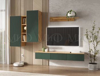 Стенка Флэш комп.2 крафт/грин (Миф) в Серове - serov.mebel-e96.ru