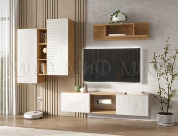 Стенка Флэш крафт/белый (Миф) в Серове - serov.mebel-e96.ru