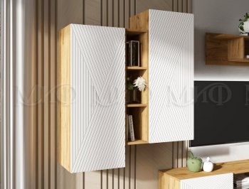 Стенка Флэш крафт/белый (Миф) в Серове - serov.mebel-e96.ru