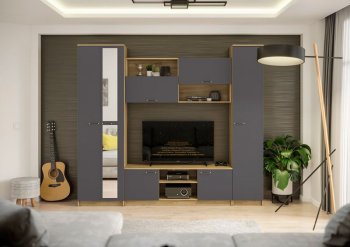 Стенка Герда крафт/графит (ИЦ) в Серове - serov.mebel-e96.ru