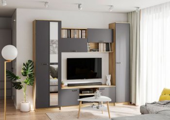 Стенка Герда крафт/графит (ИЦ) в Серове - serov.mebel-e96.ru