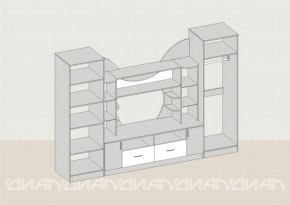 Гостиная Аллегро с 2 шкафами вариант-5 (Ясень светлый/тёмный) в Серове - serov.mebel-e96.ru