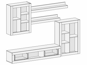 Гостиная Детройт 2 (Дуб сонома/Белый бриллиант) в Серове - serov.mebel-e96.ru