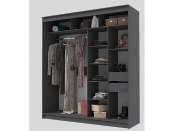 Шкаф-купе 2000 мм Гранд-1 ЛДСП, графит (Эра) в Серове - serov.mebel-e96.ru