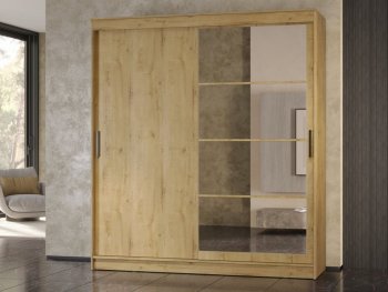 Шкаф-купе 2000 мм Гранд-1 ЛДСП/Зеркало, дуб вотан (Эра) в Серове - serov.mebel-e96.ru