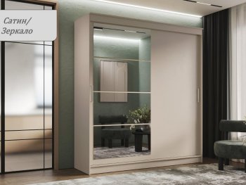 Шкаф-купе 2000 мм Гранд-1 ЛДСП/Зеркало, Сатин (Эра) в Серове - serov.mebel-e96.ru