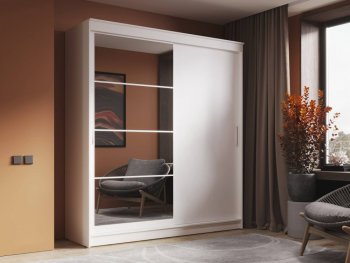 Шкаф-купе 2000 мм Гранд-1 ЛДСП/Зеркало, Белый (Эра) в Серове - serov.mebel-e96.ru