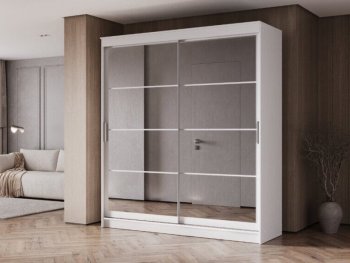 Шкаф-купе 2000 мм Гранд-1 зеркало/зеркало, белый (Эра) в Серове - serov.mebel-e96.ru