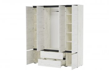 Шкаф 1800 мм 6С2Я с 2мя зерк. Гретта крафт белый (Памир) в Серове - serov.mebel-e96.ru