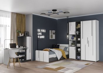 Шкаф 1 дв. Грей (УНИ) (МЛК) в Серове - serov.mebel-e96.ru