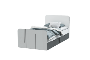 Кровать с ящиками Грей (МЛК) в Серове - serov.mebel-e96.ru