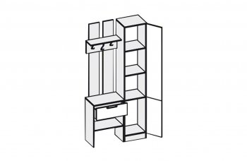 Прихожая Иннэс-3 бетон светлый/белый глянец (Диал) в Серове - serov.mebel-e96.ru