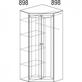 Шкаф угловой Инна 606 денвер темный (Яна) в Серове - serov.mebel-e96.ru