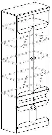 Шкаф для книг Инна 611 (Яна) в Серове - serov.mebel-e96.ru