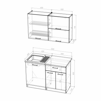 Кухонный гарнитур Инна лайт 1200 мм (Герда) в Серове - serov.mebel-e96.ru