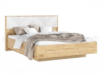 Кровать парящая с ПМ Ирис белый/дуб крафт (Миф) в Серове - serov.mebel-e96.ru