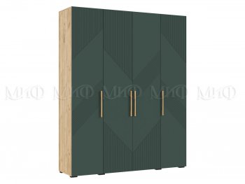 Шкаф 1800 мм Ирис с антресолью крафт/грин (Миф) в Серове - serov.mebel-e96.ru