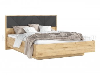 Кровать парящая с ПМ Ирис графит/дуб крафт (Миф) в Серове - serov.mebel-e96.ru