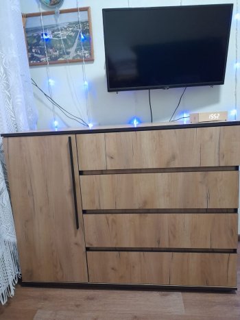 Комод 1 дверь 4 ящика (1200) Норд, дуб крафт (Миф) в Серове - serov.mebel-e96.ru