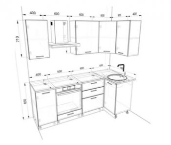 Угловой кухонный гарнитур Изумруд 2200*1000 мм в Серове - serov.mebel-e96.ru