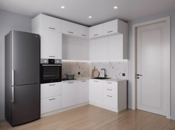 Кухонный гарнитур угловой Жемчуг 2200*1700 мм (Санвут) в Серове - serov.mebel-e96.ru