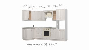 Кухонный гарнитур Кантри 1330*2800 мм в Серове - serov.mebel-e96.ru