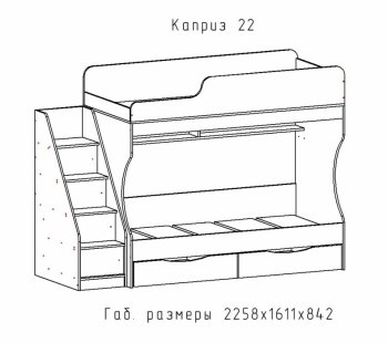 Кровать двухъярусная Каприз-22 (АстридМ) в Серове - serov.mebel-e96.ru