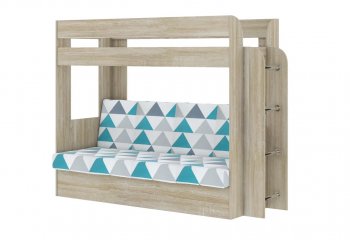 Кровать 2-х ярусная с диваном Карамель 75 сонома (NILS MINT) в Серове - serov.mebel-e96.ru