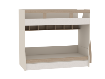 Кровать двухъярусная Каспер с прямой лестницей (СБК) в Серове - serov.mebel-e96.ru