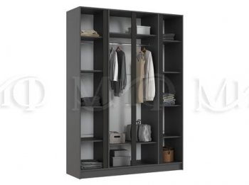 Шкаф 1600 мм 4-х створчатый Келвин графит  (Миф) в Серове - serov.mebel-e96.ru