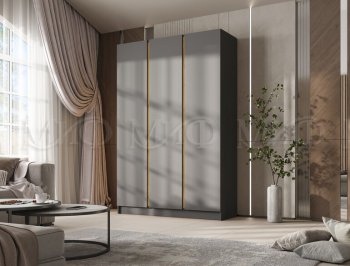 Шкаф 1500 мм 3-х створчатый Келвин графит  (Миф) в Серове - serov.mebel-e96.ru