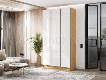 Шкаф 1200 мм 3-х ств. Келвин крафт золотой/белый (Миф) в Серове - serov.mebel-e96.ru