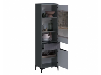 Пенал 550 мм со стеклом Кимберли графит (Handis) в Серове - serov.mebel-e96.ru