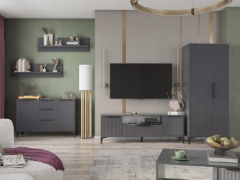 Стенка Кимберли графит, модульная (Handis) в Серове - serov.mebel-e96.ru