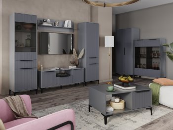 Стенка Кимберли графит, модульная (Handis) в Серове - serov.mebel-e96.ru