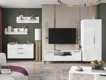 Стенка Кимберли белый, модульная (Handis) в Серове - serov.mebel-e96.ru